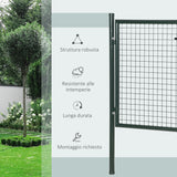 easycomfort easycomfort cancello da giardino in acciaio con serratura e 3 chiavi 97x150cm verde