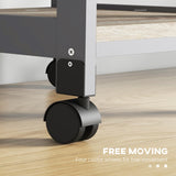 easycomfort easycomfort carrello da cucina con cassetto 2 vassoi estraibili e ripiano fisso in legno di pino e mdf 37x37x76 cm