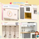 easycomfort easycomfort cucina giocattolo 2 pezzi per bambini 3 6 anni con utensili da cucina luci ed effetti sonori in mdf e pp