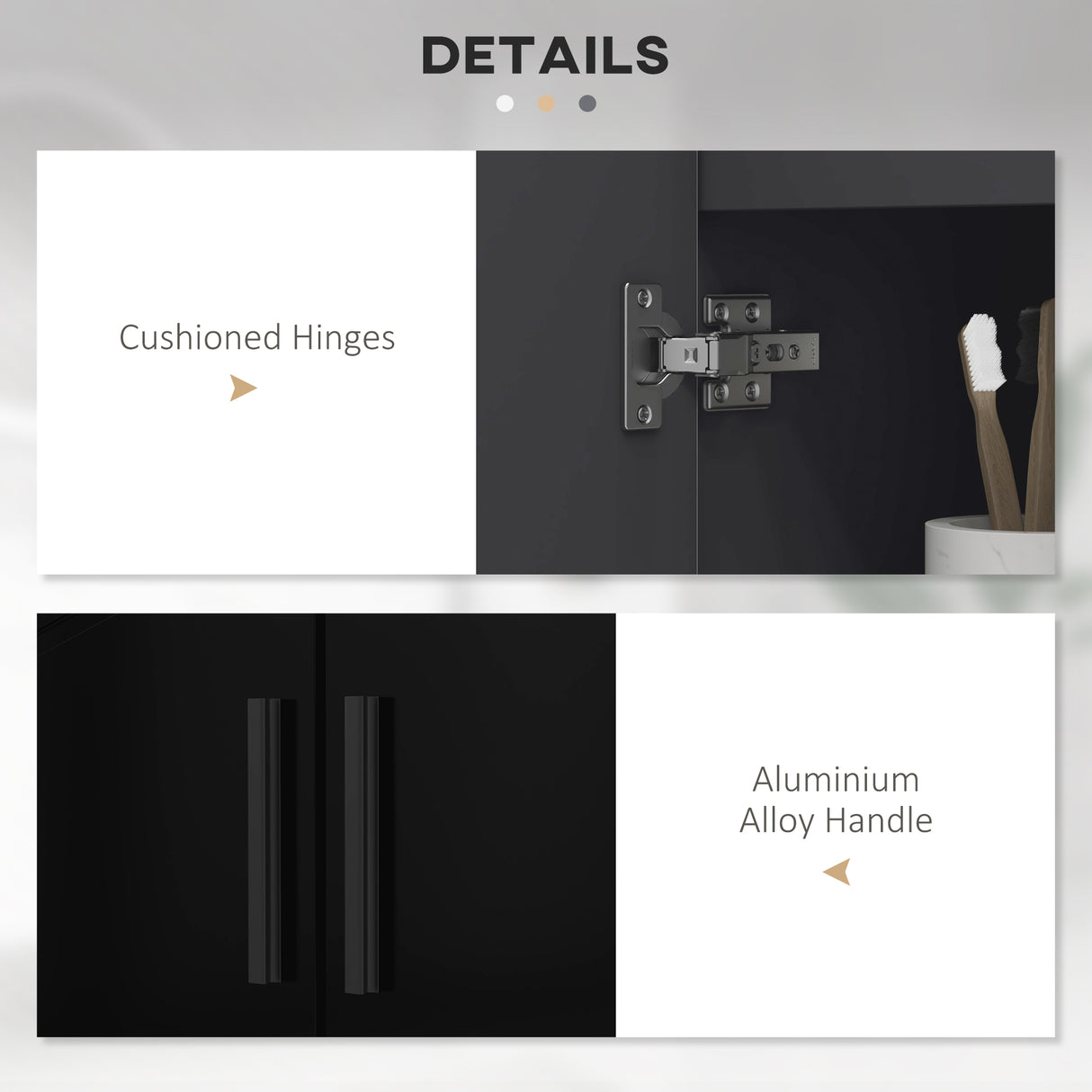 easycomfort easycomfort mobile sottolavabo bagno per piedistallo con armadietto 2 ante 60x30x60cm nero