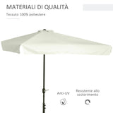 easycomfort easycomfort ombrellone semicircolare per parete da terrazza e giardino con manovella 2 5x2 3m crema