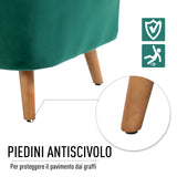 easycomfort easycomfort poltrona da camera da letto e salotto in velluto verde con imbottitura spessa e solida struttura in legno 67x65x77cm ean 8055776910642