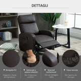 easycomfort easycomfort poltrona relax massaggiante con telecomando e 8 programmi reclinazione e poggiapiedi 68x88x98cm marrone