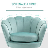easycomfort easycomfort poltroncina vintage di design in velluto blu poltroncina da camera con schienale alto 76x67x74cm verde