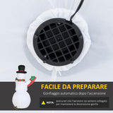 easycomfort easycomfort pupazzo di neve gonfiabile gigante alto 243cm con luci a led decorazione da esterno o giardino