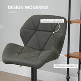 easycomfort easycomfort set 2 sgabelli da bar con altezza regolabile base in metallo e seduta in finta pelle sgabelli con schienale e poggiapiedi 51 5x57 5x93 114 5 cm verde militare