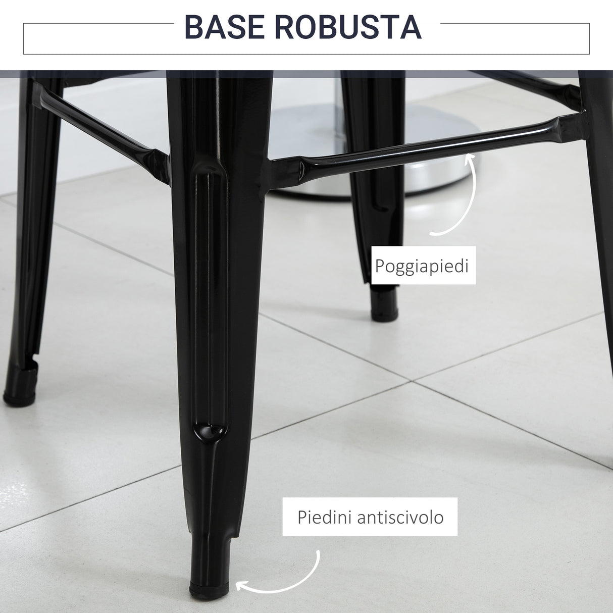 easycomfort easycomfort set 4 sgabelli da bar impilabile sedie alti da cucina in metallo con schienale rimovibile design industriale con poggiapiedi 44x49x116cm nero ean 8055776913988