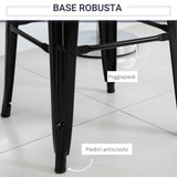 easycomfort easycomfort set 4 sgabelli da bar impilabile sedie alti da cucina in metallo con schienale rimovibile design industriale con poggiapiedi 44x49x116cm nero ean 8055776913988
