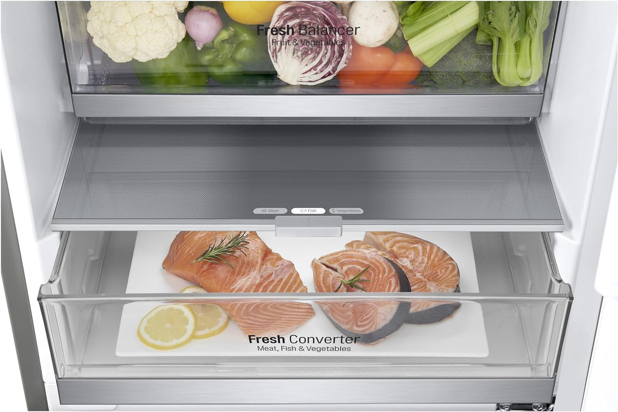 lg frigorifero combinato lg gbb72nsvcn1 384 litri classe c a203xl595xp675 total no frost inox ean 8806091825261