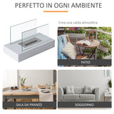easycomfort easycomfort camino a bioetanolo da tavolo 830 w bruciatori senza residui inodore in acciaio inox con vetro 35x18x21 cm bianco ean 8054111844123