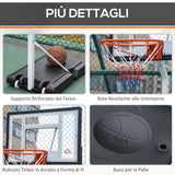 easycomfort easycomfort canestro basket per adulti con tabellone in pvc regolabile 210 260cm ruote integrate bianco