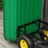 easycomfort easycomfort carrello da giardino 125l in acciaio e pp con vasca ribaltabile e maniglia 118x58x102 cm verde