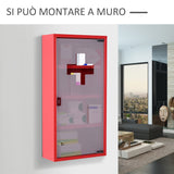 easycomfort easycomfort cassetta porta medicine armadietto medicinali 4 livelli porta in vetro 603012cm rosso ean 8054111840521