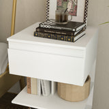 easycomfort easycomfort comodino moderno in truciolato e mdf con un cassetto e 2 ripiani 39x39x65 cm bianco