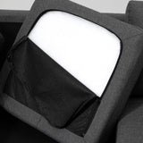 easycomfort easycomfort divano a 3 posti con poggiapiedi e cuscini in tessuto di lino grigio scuro 195 x 81 x 86cm ean 8055776915630