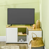 easycomfort easycomfort mobile tv a l per tv da 40 con 3 ripiani aperti e 2 armadietti in truciolato 90x90x45 cm