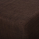 easycomfort easycomfort pouf poggiapiedi in tessuto effetto lino imbottito 40x30x24cm marrone scuro