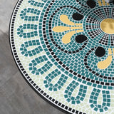 easycomfort easycomfort set da giardino 3 pezzi con mosaico tavolino e 2 sedie pieghevoli verde