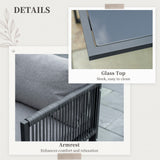 easycomfort easycomfort set da giardino 5 pezzi in rattan 4 sedie da giardino e tavolo da pranzo con piano in vetro