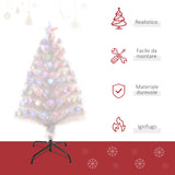 immagine-8-easycomfort-easycomfort-albero-di-natale-artificiale-con-luci-led-colorate-e-fibre-ottiche-90-rami-base-in-metallo-pieghevole-90cm-bianco