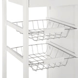 easycomfort easycomfort carrello da cucina con ruote cassetti e 2 cesti mobile da cucina salvaspazio in legno di pino bianco 70 x 37 x 85cm ean 8054144137285