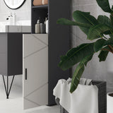easycomfort easycomfort colonna bagno in truciolato con 2 ripiani aperti e 2 armadietti a 2 livelli 30x30x183 cm grigio