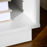 easycomfort easycomfort comodini moderni con led set 2 pezzi in truciolato bianco con cassetto e 2 ripiani aperti 40x40x55 cm