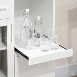 easycomfort easycomfort credenza moderna con armadietti e cassetto in legno e vetro 60x40x95cm bianco