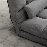 easycomfort easycomfort divano da terra pieghevole a lettino schienale reclinabile su 7 livelli e cuscini divano moderno per tv giochi lettura yoga ufficio 130x73x60 cm grigio chiaro ean 8055776914688