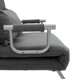 easycomfort easycomfort divano letto 2 posti in similpelle e acciaio con seduta regolabile in 5 posizioni 105x80x78 cm grigio