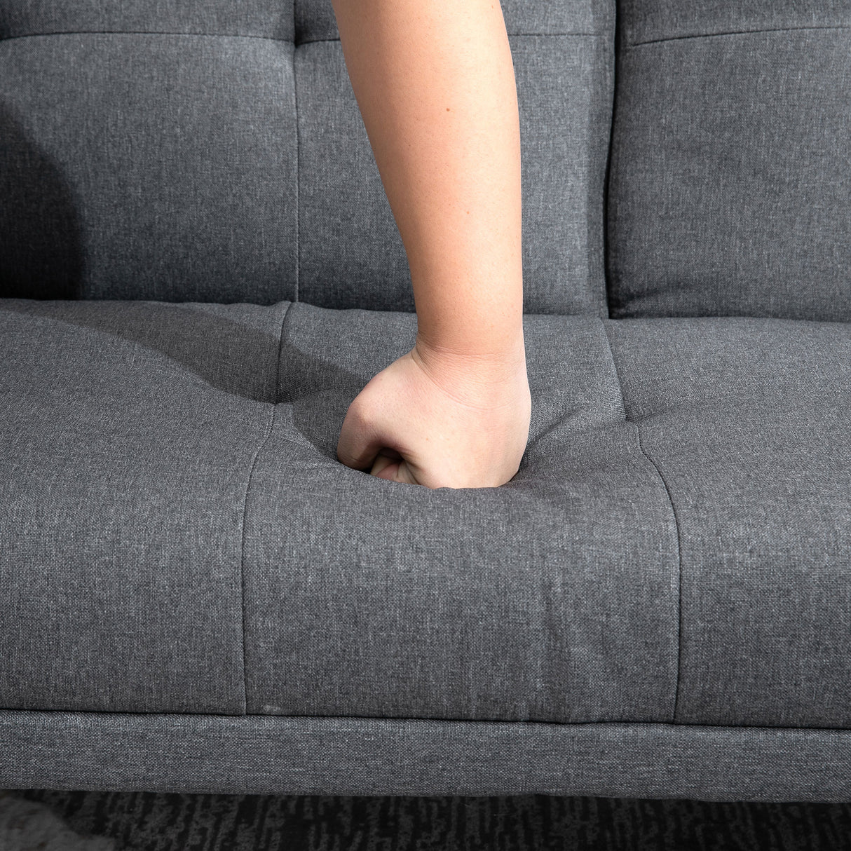 easycomfort easycomfort divano letto 3 posti reclinabile con 2 braccioli staccabili in tessuto effetto lino e legno di pioppo 181x77x78 cm