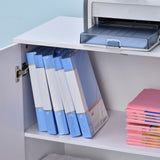 easycomfort easycomfort mobiletto da ufficio multiuso con serratura armadietto per documenti con 2 ante e mensola interna in legno bianco 80x40x80cm