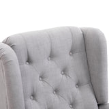 easycomfort easycomfort poltrona grigia in stile francese con ampia seduta gambe rivestite in legno e cuscini sfoderabili ean 8054144133850