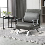 easycomfort easycomfort poltrona letto singolo 3 in 1 con schienale reclinabile su 5 livelli e cuscino divano letto singolo pieghevole per soggiorno e salotto in pelle scamosciata e metallo 65x69x80 cm grigio ean 8055776911588