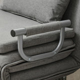 easycomfort easycomfort poltrona letto singolo e chaise longue in tessuto con schienale regolabile a 3 livelli grigio