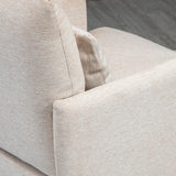 easycomfort easycomfort poltrona moderna darredo con cuscino extra in tessuto effetto lino e acciaio 73x81x82 cm bianco crema