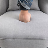 easycomfort easycomfort poltrona per salotto imbottita con cuscino e piedini antiscivolo poltrona darredo in tessuto effetto lino e legno 52 5x69x77 cm grigio ean 8054144134956