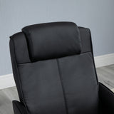 easycomfort easycomfort poltrona relax reclinabile con pouf poggiapiedi abbinato e rivestimento in finta pelle nero