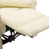 easycomfort easycomfort poltrona relax reclinabile imbottita ergonomica con poggiapiedi pelle pu 80 x 97 x 107cm crema ean 8055776912981
