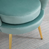 easycomfort easycomfort poltroncina vintage di design in velluto blu poltroncina da camera con schienale alto 76x67x74cm verde