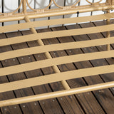 easycomfort easycomfort salotto da giardino in rattan stile boho con divano 2 posti 2 poltrone e tavolino con vetro