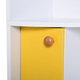 easycomfort easycomfort scaffale angolare da parete in legno bianco mobile libreria con 5 ripiani e armadietto giallo design moderno 29 8x29 9x147cm ean 8054144132952