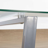 easycomfort easycomfort scrivania da computer di design con piano in vetro temperato di 9mm e telaio in legno e acciaio per casa ufficio ean 8055776910307