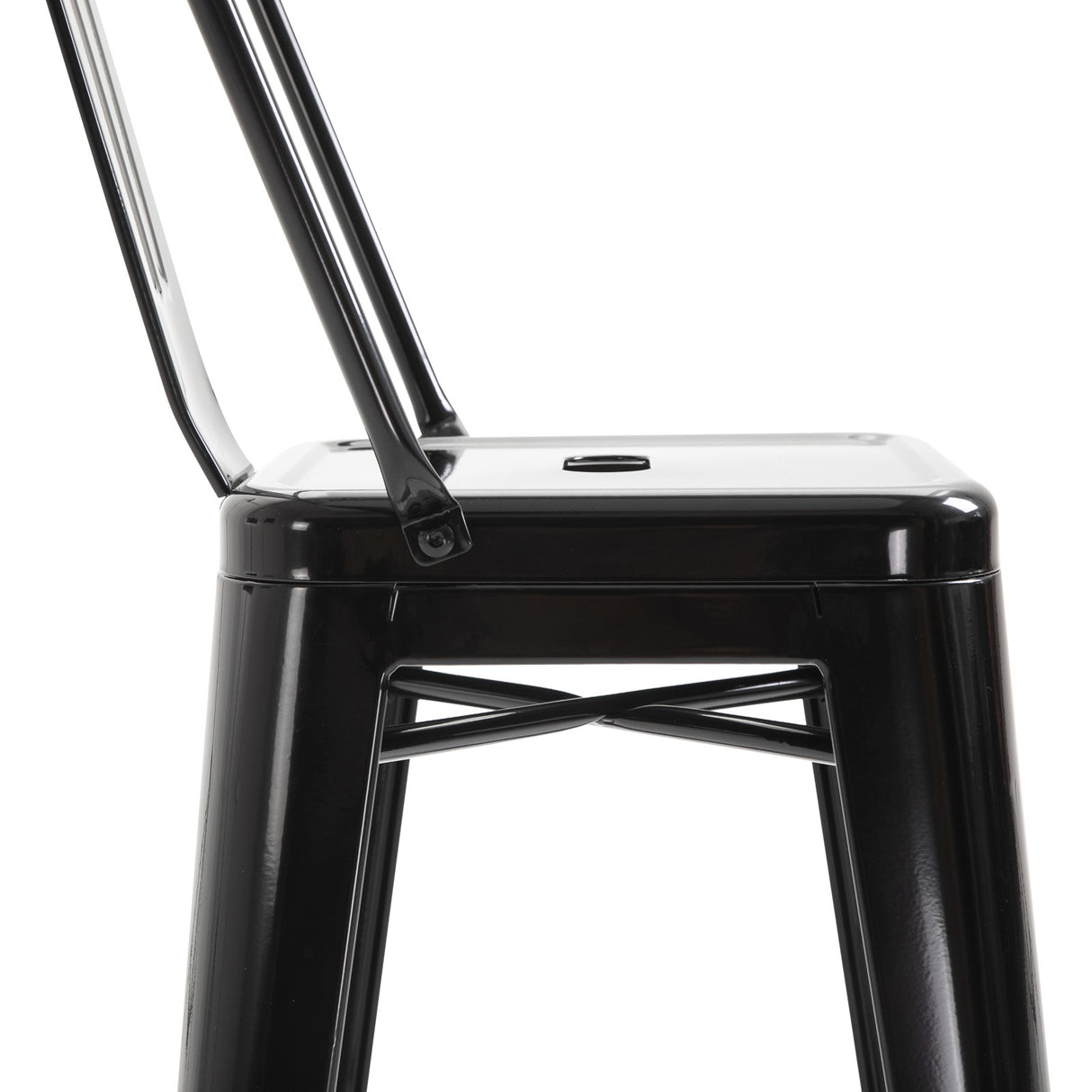 easycomfort easycomfort set 4 sgabelli da bar impilabile sedie alti da cucina in metallo con schienale rimovibile design industriale con poggiapiedi 44x49x116cm nero ean 8055776913988