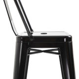 easycomfort easycomfort set 4 sgabelli da bar impilabile sedie alti da cucina in metallo con schienale rimovibile design industriale con poggiapiedi 44x49x116cm nero ean 8055776913988