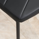 easycomfort easycomfort set di 4 sedie da pranzo con schienale alto in finta pelle e acciaio 41x50x97cm nero