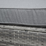 easycomfort easycomfort set mobili da giardino in rattan pe da 4 pezzi salotto con divano angolare e tavolino con vetro cuscini imbottiti e sfoderabili grigio