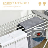 easycomfort easycomfort stendino elettrico riscaldato con ali pieghevole salvaspazio in lega di alluminio 144x53x91cm argento