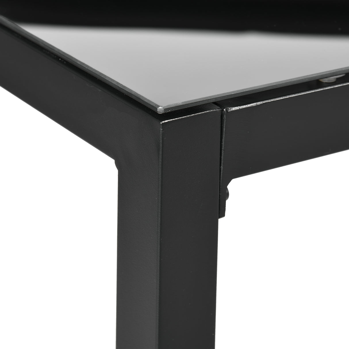 easycomfort easycomfort tavolo da giardino rettangolare per 8 persone in alluminio e vetro 180x80x72cm nero