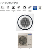 climatizzatore condizionatore samsung inverter cassetta 360 42000 btu ac120mn4pkh eu trifase r 410 wi fi optional con comando wireless incluso disponibili vari pannelli